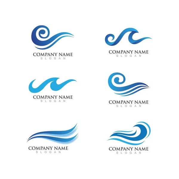 Wasser Welle Symbol Vektor Illustration Design Logo — Stockvektor