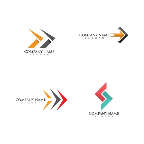 Ícone Ilustração Vetorial Seta Design Modelo Logotipo — Vetor de Stock