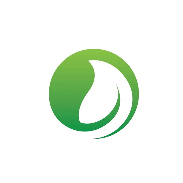 Logo Ekologiczne Wektorem Ikony Szablonu Liści — Wektor stockowy