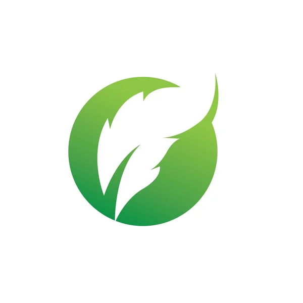 Logo Ekologiczne Wektorem Ikony Szablonu Liści — Wektor stockowy