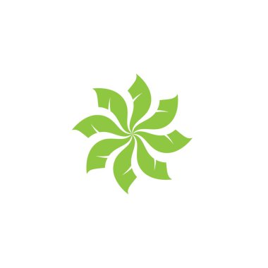 Yeşil ağaç yaprağı ekoloji doğa elementi vektörü logoları