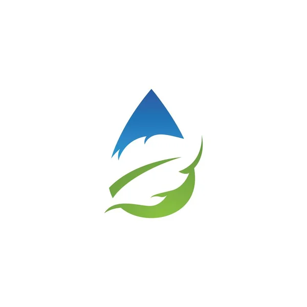 水滴と葉のロゴ — ストックベクタ