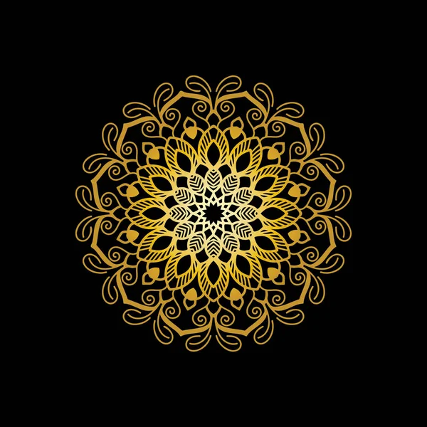 Mandala Fond Noir Image Vectorielle — Image vectorielle