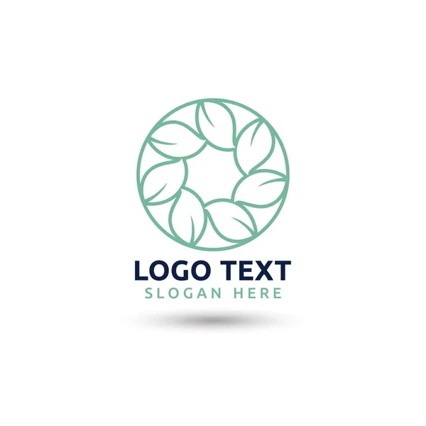 Feuille Logo Écologie Nature Élément Vecteur — Image vectorielle