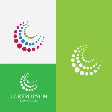 Yarım ton daire vektör illüstrasyon tasarımını noktalar