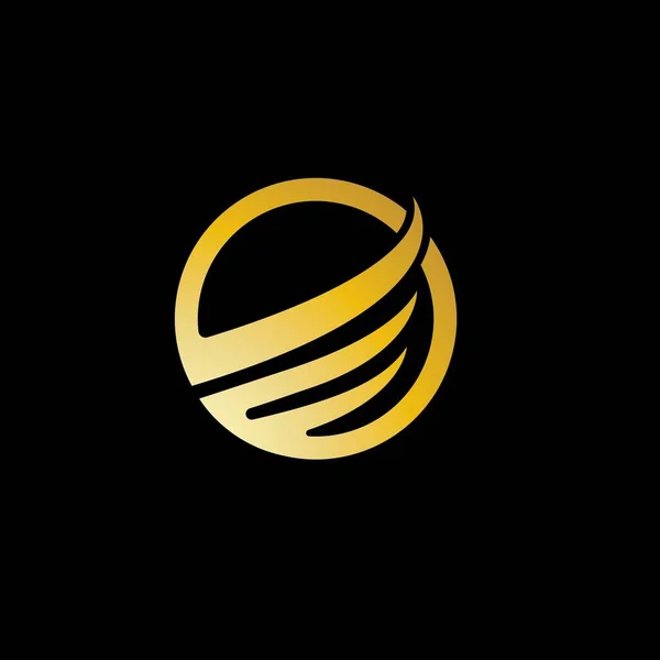 Wing Pasăre Aur Șoim Logo Simbol Vector — Vector de stoc