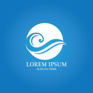 Su dalgası simgesi vektör çizim logosu