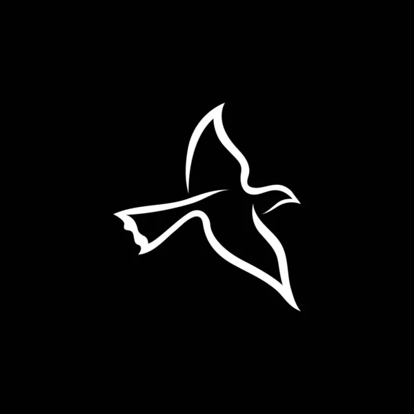 鳥の翼鳩ロゴテンプレートベクトルイラスト — ストックベクタ