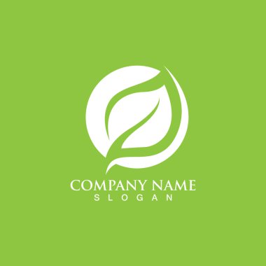 Yeşil ağaç yaprağı ekoloji doğa elementi vektörü logoları