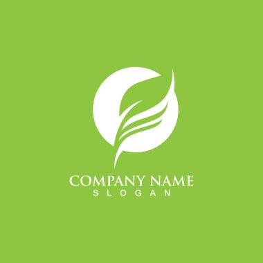 Yeşil ağaç yaprağı ekoloji doğa elementi vektörü logoları