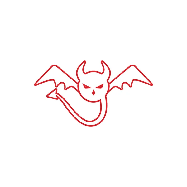 Diablo Cuerno Vector Icono Diseño Ilustración Logo Plantilla — Archivo Imágenes Vectoriales