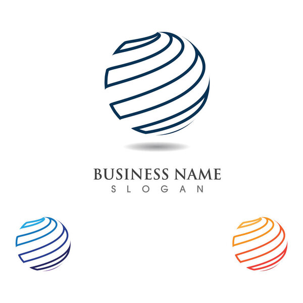 Globe circle logo and symbol vector