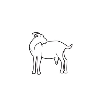 Keçi Logosu Şablon vektör illüstrasyon tasarımı