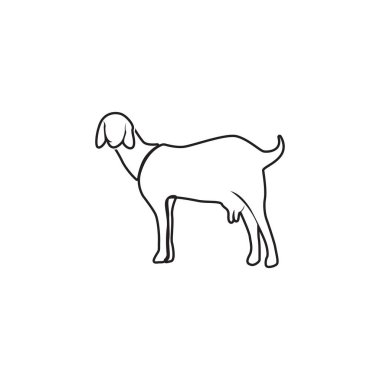 Keçi Logosu Şablon vektör illüstrasyon tasarımı