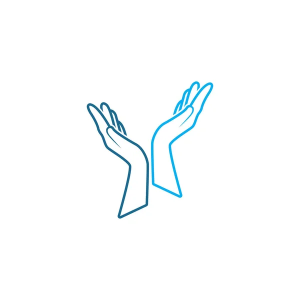 Logotipo Cuidados Mão Vetor Símbolo —  Vetores de Stock