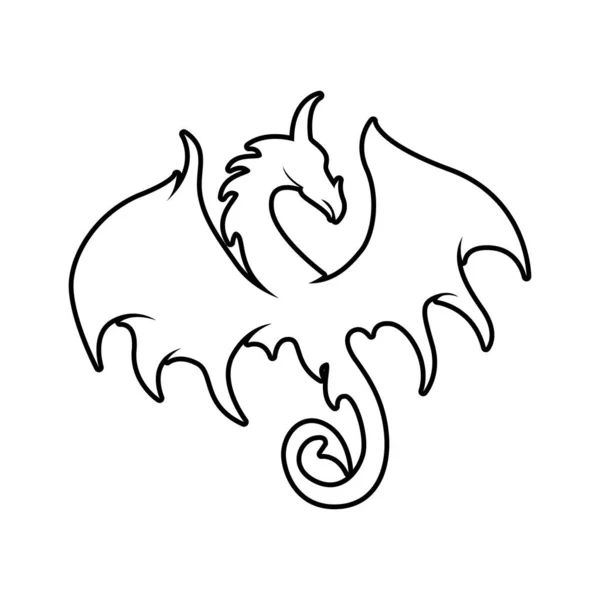 Dragão Vetor Ícone Ilustração Design Logotipo Modelo —  Vetores de Stock