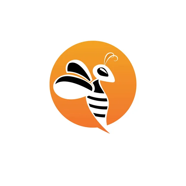 Рисунок Векторной Иконки Логотипом Пчелы — стоковый вектор