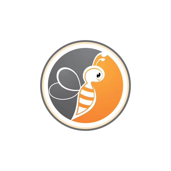 Bee Logo Template Vector Icon Illustration Desig — Stock Vector