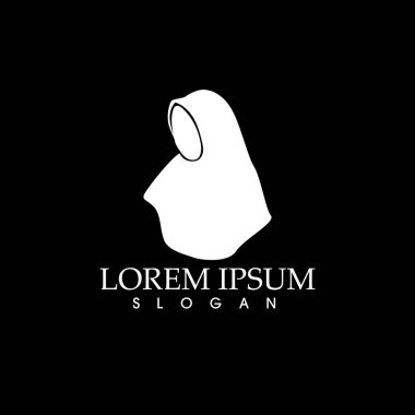 Başörtüsü logosu siyah arkaplan vektörü