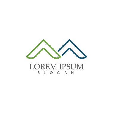 M Harfi Logo Şablonu vektör çizimi tasarımı