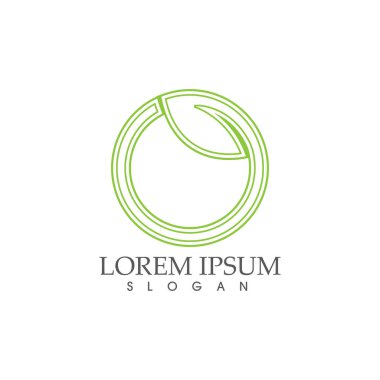 Yeşil ağaç yaprağı ekoloji doğa elementi vektörü logoları