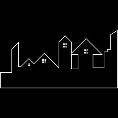Modern şehir çizgisi logo simgeleri şablonu