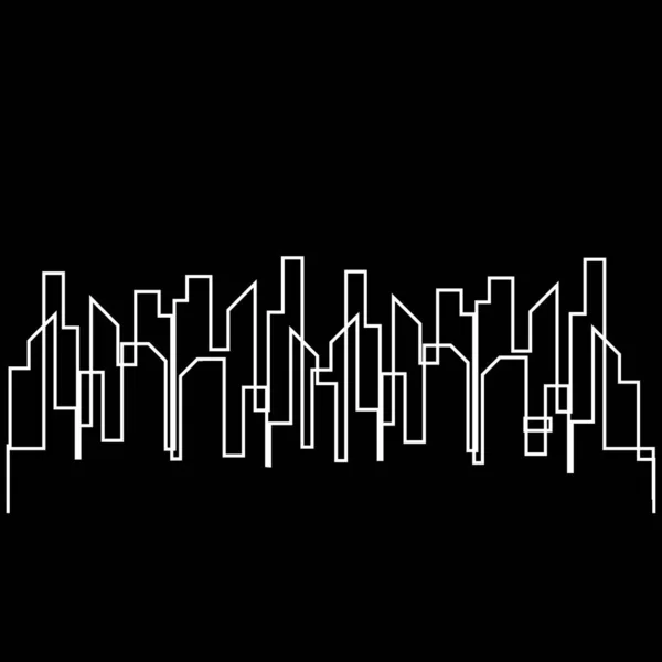 Σύγχρονη Πόλη Γραμμή Κτίρια Λογότυπο Εικονίδια Πρότυπο — Διανυσματικό Αρχείο