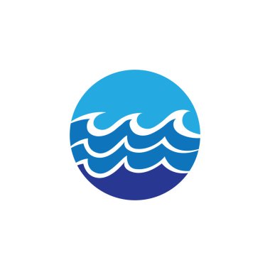 Su dalgası simgesi vektör çizim logosu