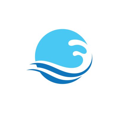 Su dalgası simgesi vektör çizim logosu