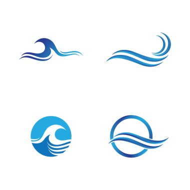 Su dalgası simgesi vektör çizim logosu