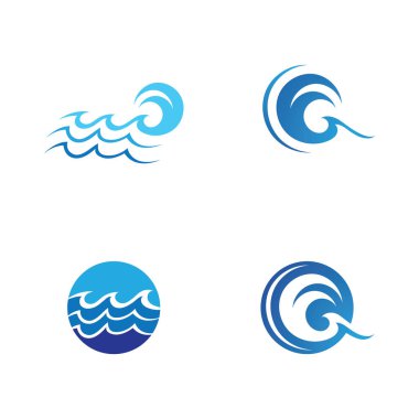 Su dalgası simgesi vektör çizim logosu