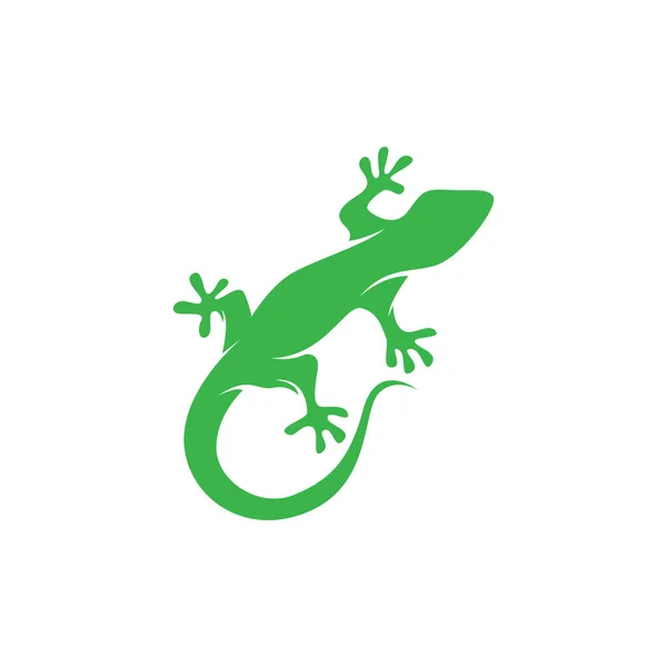Ještěrka Chameleon Gecko Silueta Černý Vektor — Stockový vektor
