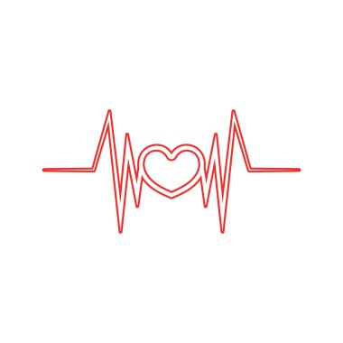 Kalp atışı ilüstrasyon vektör şablonu Kalp atışı ilülasyon vektör şablonu