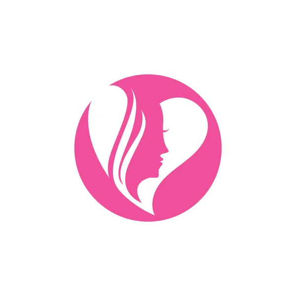 Mujer Cara Amor Ilustración Logo Icono Vector — Vector de stock