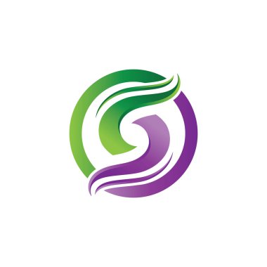 S logosu ve sembol vektör grafik şablonu