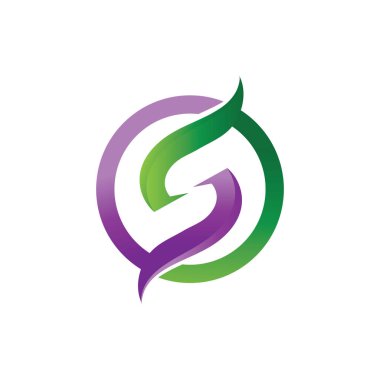 S logosu ve sembol vektör grafik şablonu