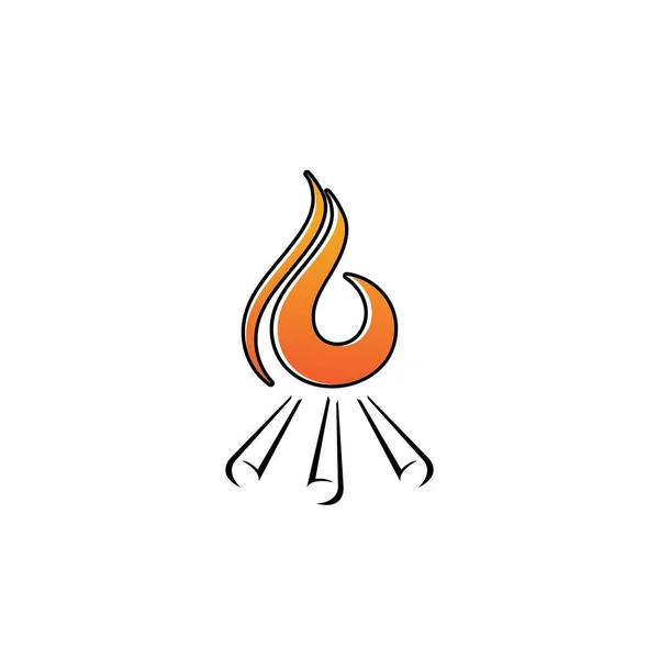 Fire Logo Vector Illustration Design Template — Stock Vector