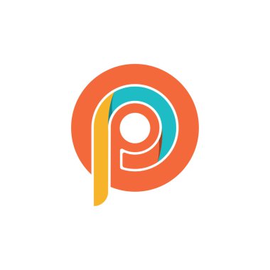 p logosu ve sembol vektör şablonu resmi