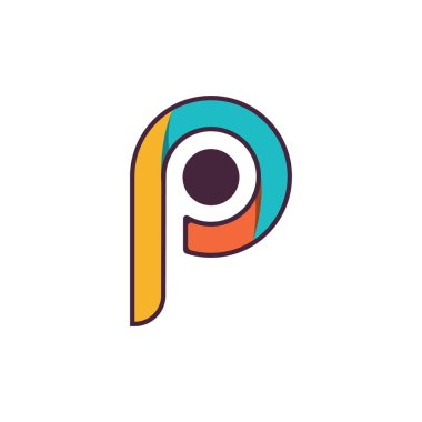 p logosu ve sembol vektör şablonu resmi