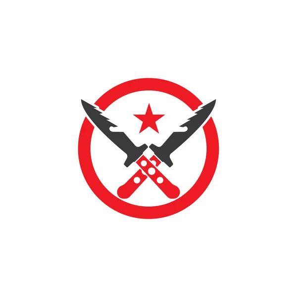 Cuchillo Ejército Vector Logotipo Símbolo — Archivo Imágenes Vectoriales