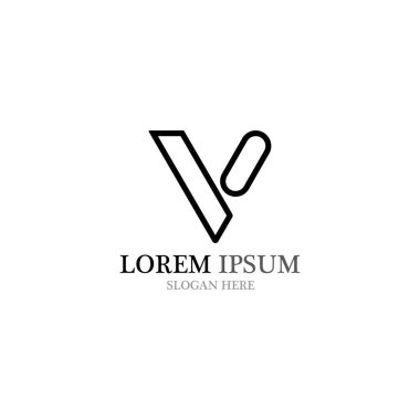 V Logo Şablonu vektör çizimi