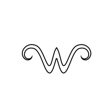 W Harfi Logo Şablonu vektör çizimi tasarımı