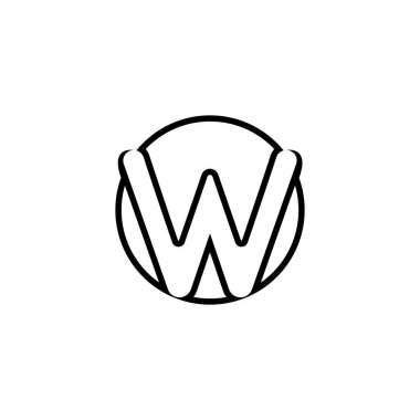 W Harfi Logo Şablonu vektör çizimi tasarımı
