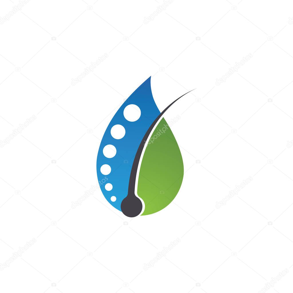 Follicle Hair treatment logo vector icon template