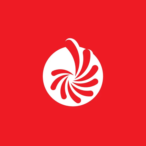 Vórtice Círculo Rojo Vector Icono Ilustración Logo Plantilla Diseño — Archivo Imágenes Vectoriales