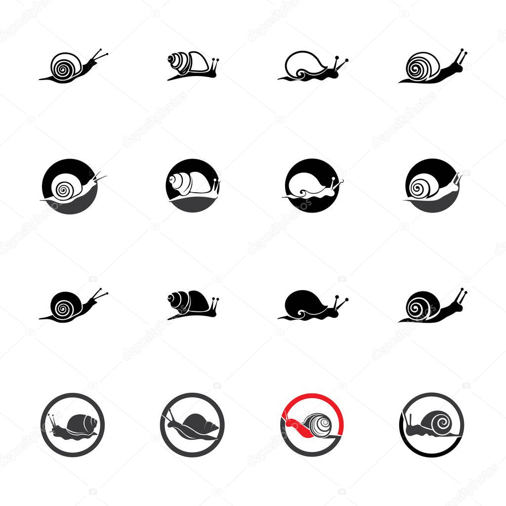snail animal logo and symbol template 