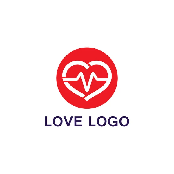 Logo Love Medical Pulse Concept Modèle Vectoriel Creative Logo Amour — Image vectorielle