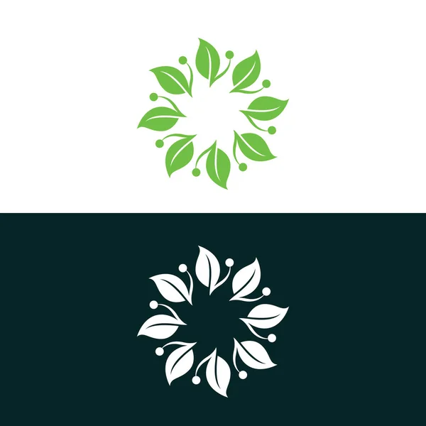 Λογότυπο Φύλλων Φύσης Λογότυπο Περιβάλλοντος Σχέδια Προτύπων Οικολογικού Λογότυπου — Διανυσματικό Αρχείο