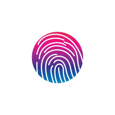 TELEFON GÜVENLİK FİNGERPRINT vektör illüstrasyon şablonu tasarımı