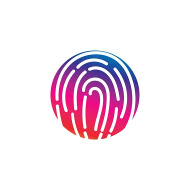 TELEFON GÜVENLİK FİNGERPRINT vektör illüstrasyon şablonu tasarımı